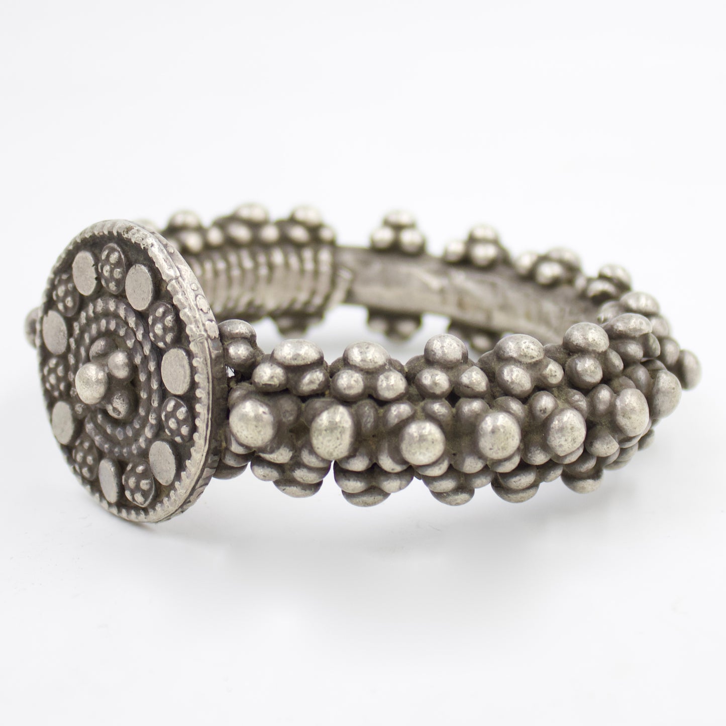 Antique Indian Tribal Handmade Slip On Bangle in Silver | 1910 Collectors Piece