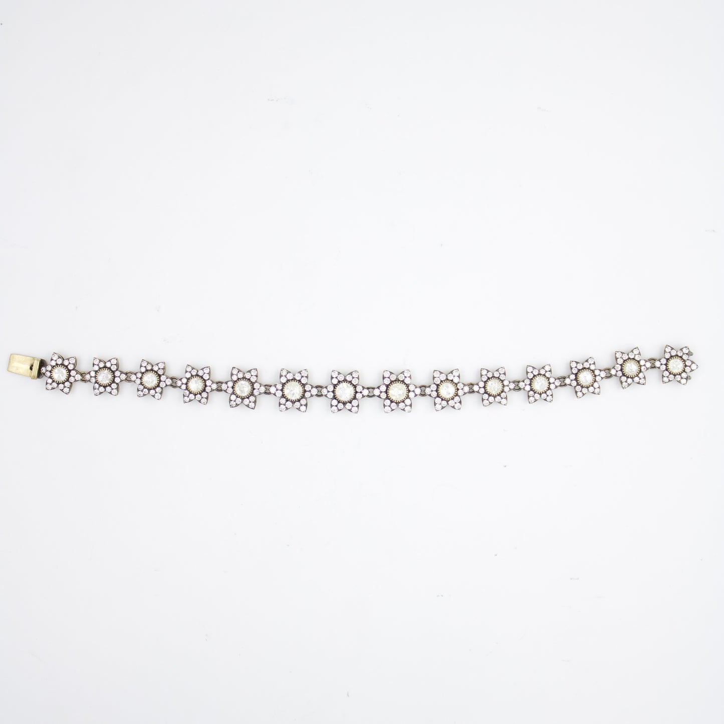 Victorian Star Tennis Bracelet with Rose Cut Diamonds in 18K Gold