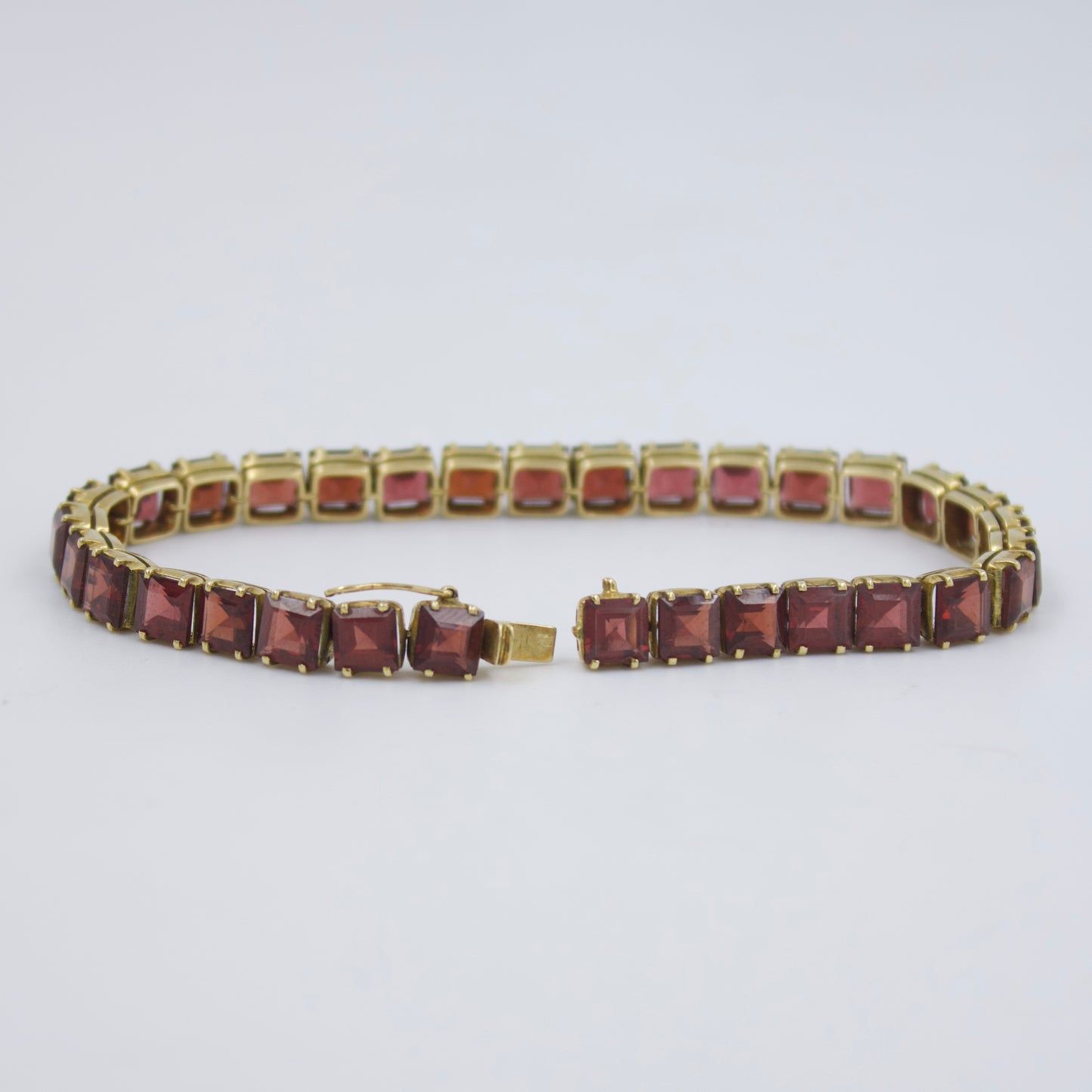 Natural Spessartite Garnet Gold Tennis Bracelet in 18K Yellow Gold