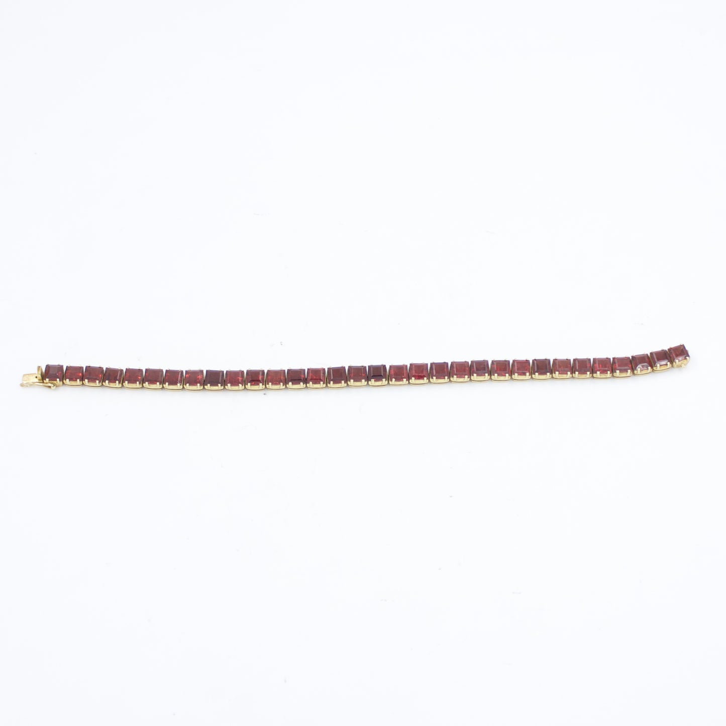 Natural Spessartite Garnet Gold Tennis Bracelet in 18K Yellow Gold