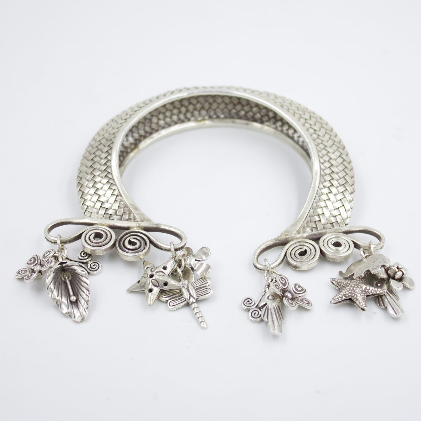 Indonesian Hand-woven Timeless Charm Bracelet in Sterling Silver