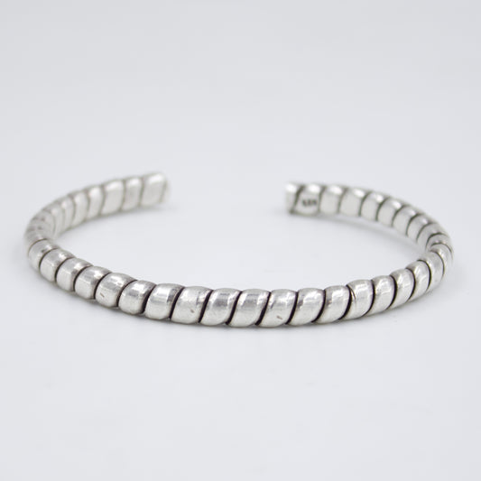 Indonesian Handmade Unisex Cuff Bracelet in Sterling Silver