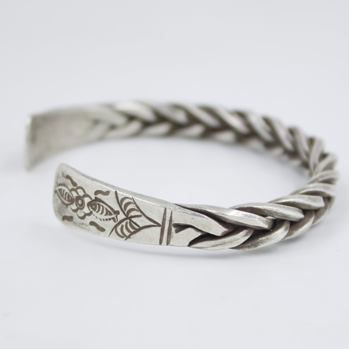 Indonesian Unisex Cuff Bracelet in Sterling Silver