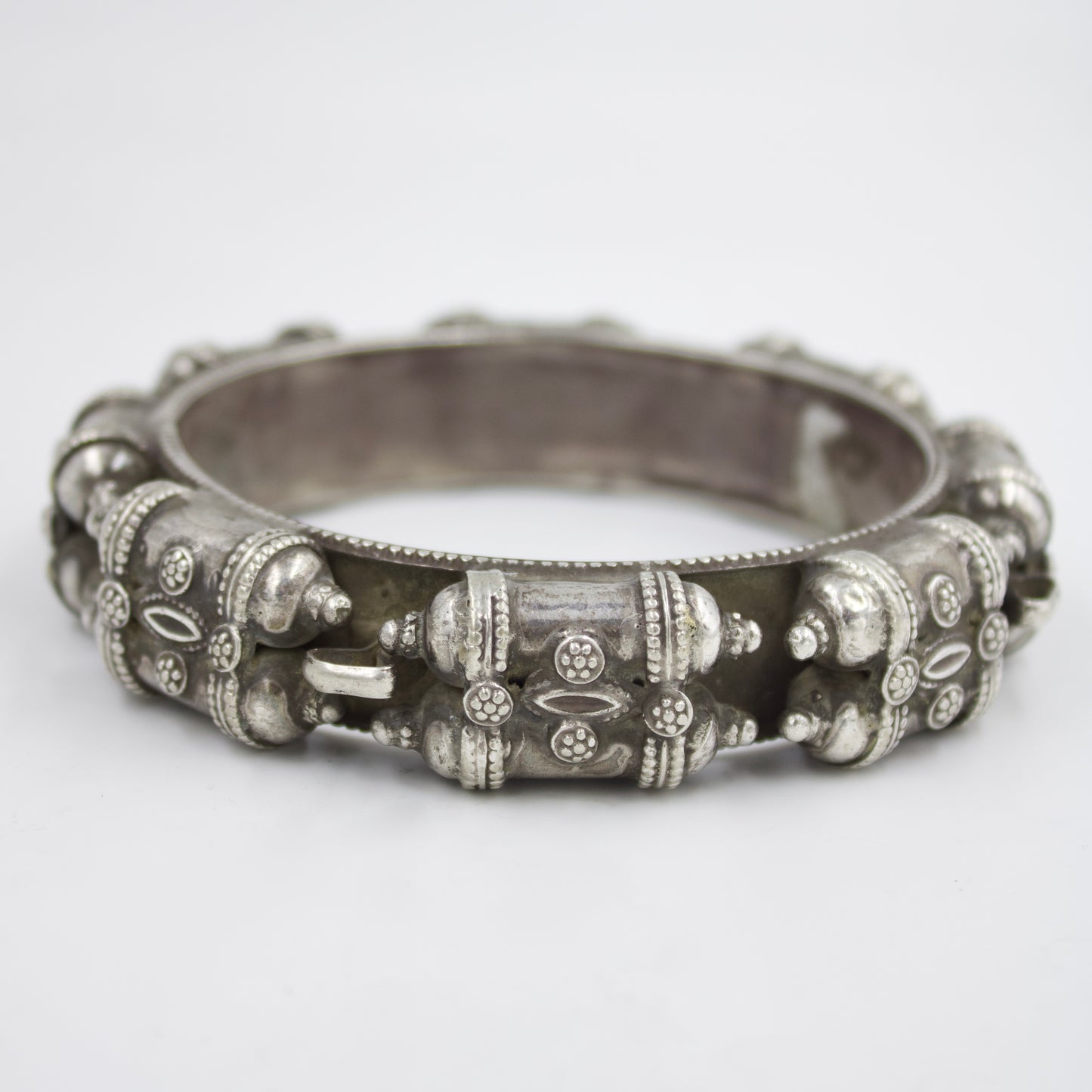 Antique Indian Tribal Handmade Slip On Bangle in Silver | 1910 Collectors Piece