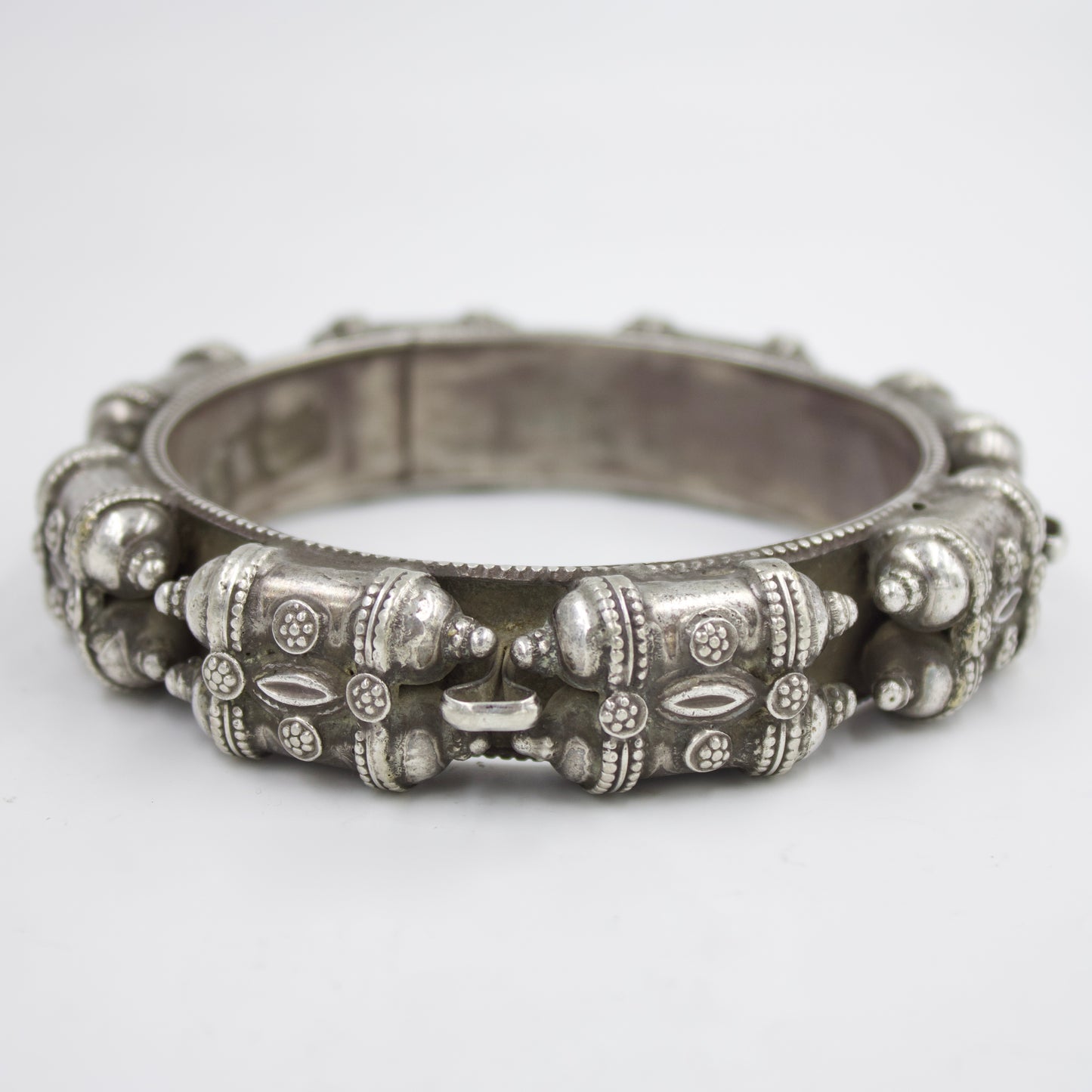 Antique Indian Tribal Handmade Slip On Bangle in Silver | 1910 Collectors Piece